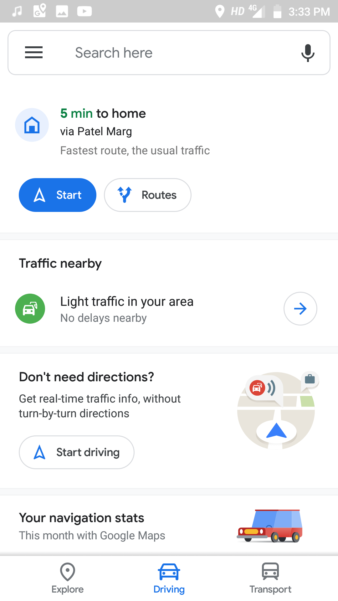 Driving by Google Maps